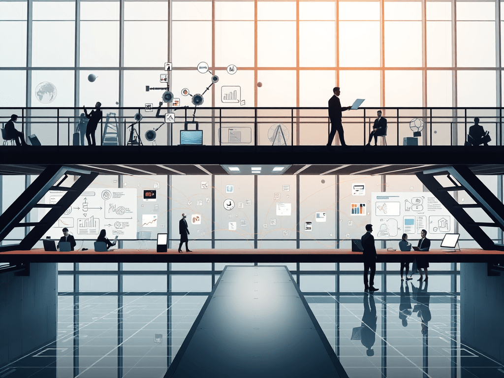 Visual representation of disciplined innovation frameworks: Horizon 1 business optimization, Horizon 2 growth opportunities, and Horizon 3 bold disruptive ideas.