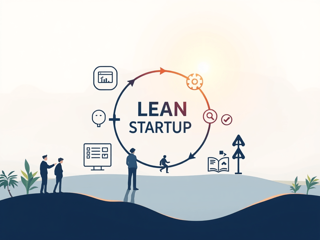 Lean Startup Build-Measure-Learn feedback loop diagram with validated learning metrics — Eric Ries methodology"