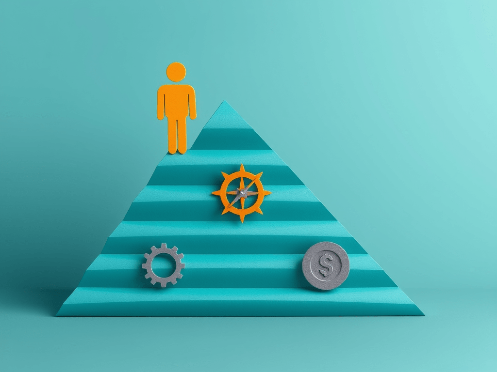 illustration of a four-step growth staircase representing People, Strategy, Execution, and Cash — the core framework from Scaling Up by Verne Harnish.