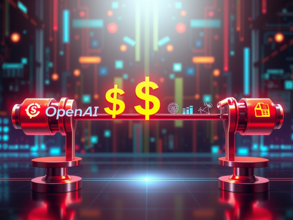 Barbell illustration showing AI capital concentration