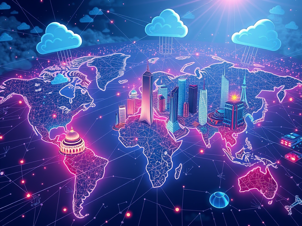 global AI nodes linking US, Middle East and Europe to show strategic AI partnerships and geopolitical positioning