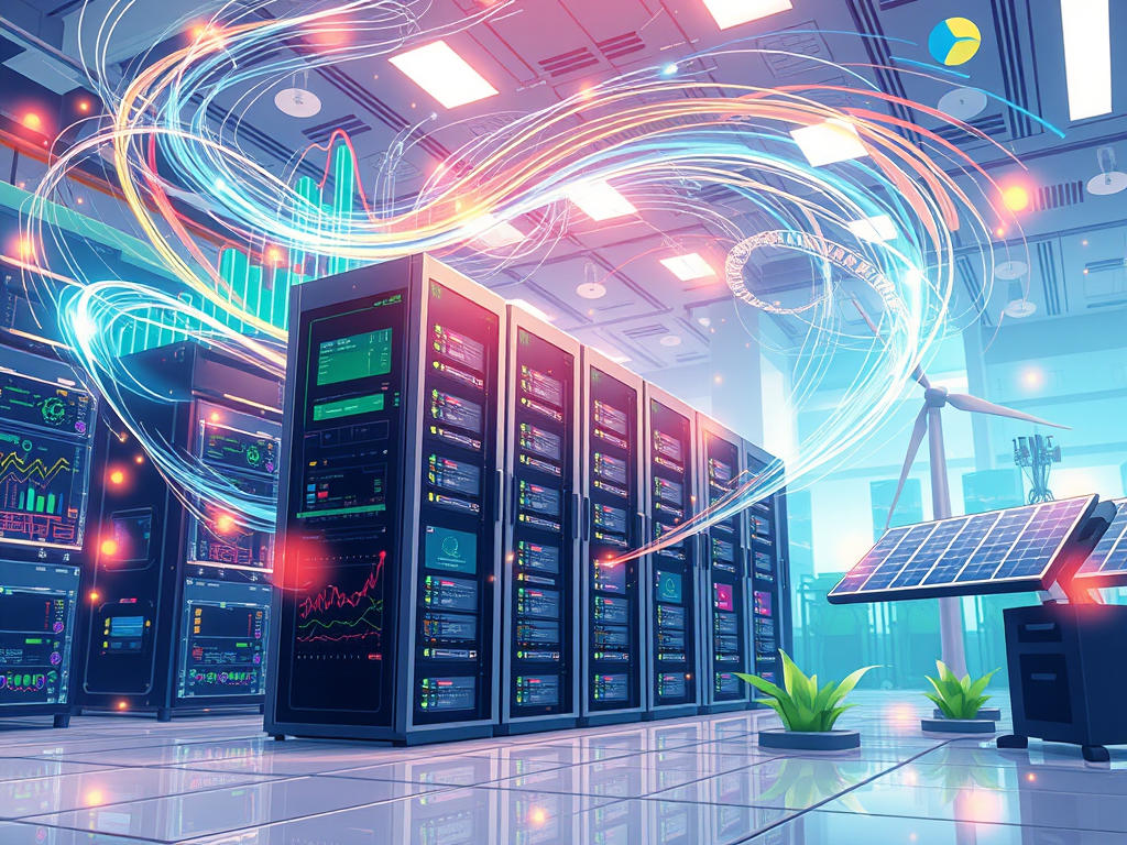 illustration focusing on the theme of energy consumption within AI strategie