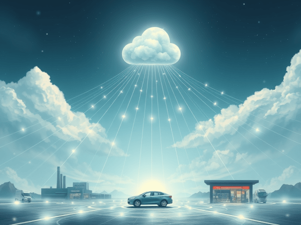 llustration of distributed edge AI architecture showing intelligence processing locally at factory, hospital, vehicle and retail nodes with reduced dependency on centralised cloud infrastructure