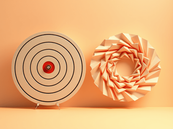 llustration showing the evolution from static product-market fit as a fixed bullseye target to a dynamic multi-dimensional framework requiring continuous recalibration in the AI era