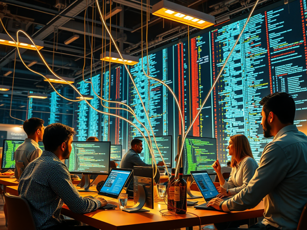 illustrating the concept of the InnerSource movement within a large engineering organization.