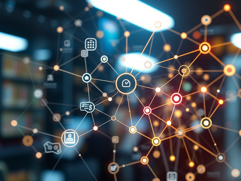 llustration of an enterprise knowledge graph showing interconnected nodes representing customers, products, suppliers and clinical entities